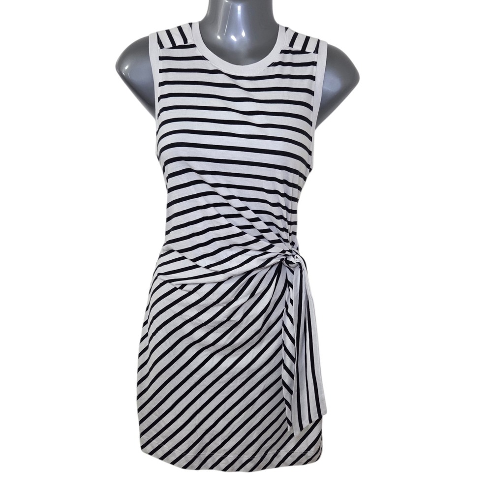 ATM Anthony Thomas Melillo Women's Twist Front Mini Dress XS‎ White Black NWT